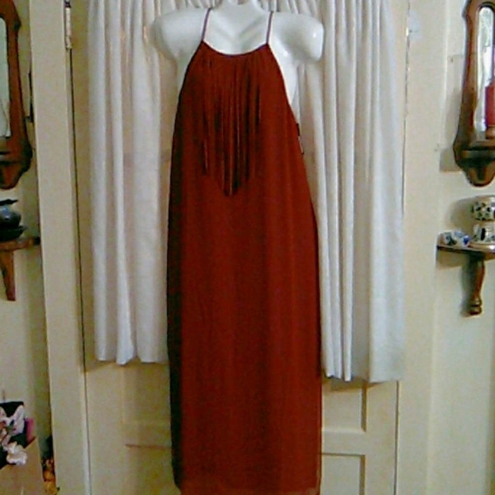 Mossimo Rust Brown Long Maxi Dress
